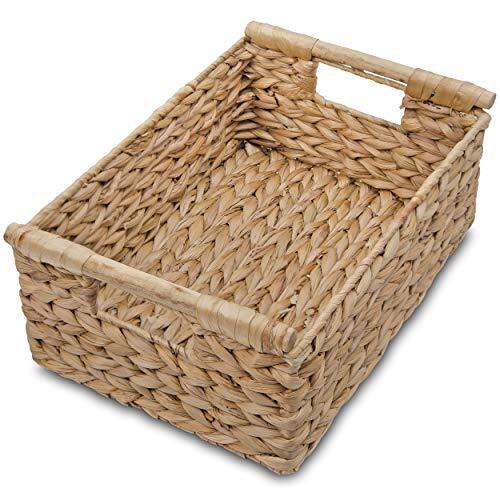 Hyacinth Medium Wicker Basket 13.6x9.5x5.6" With Handle Living Room Decor Rectan