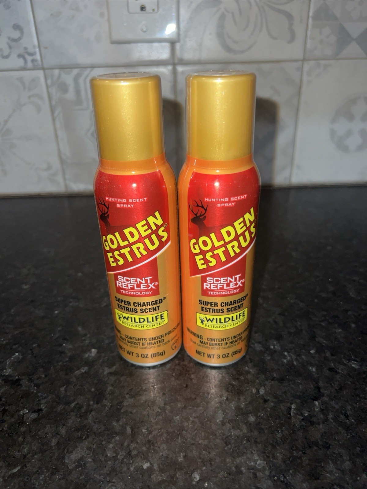Lot of 2 - Wildlife Research Golden Estrus Spray Can - 3oz.
