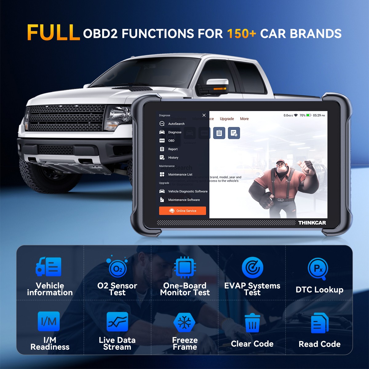 ThinkScan 689BT &THINKTPMS &TKEY101 OBD2 Scanner Diagnostic Key Programmer Tools