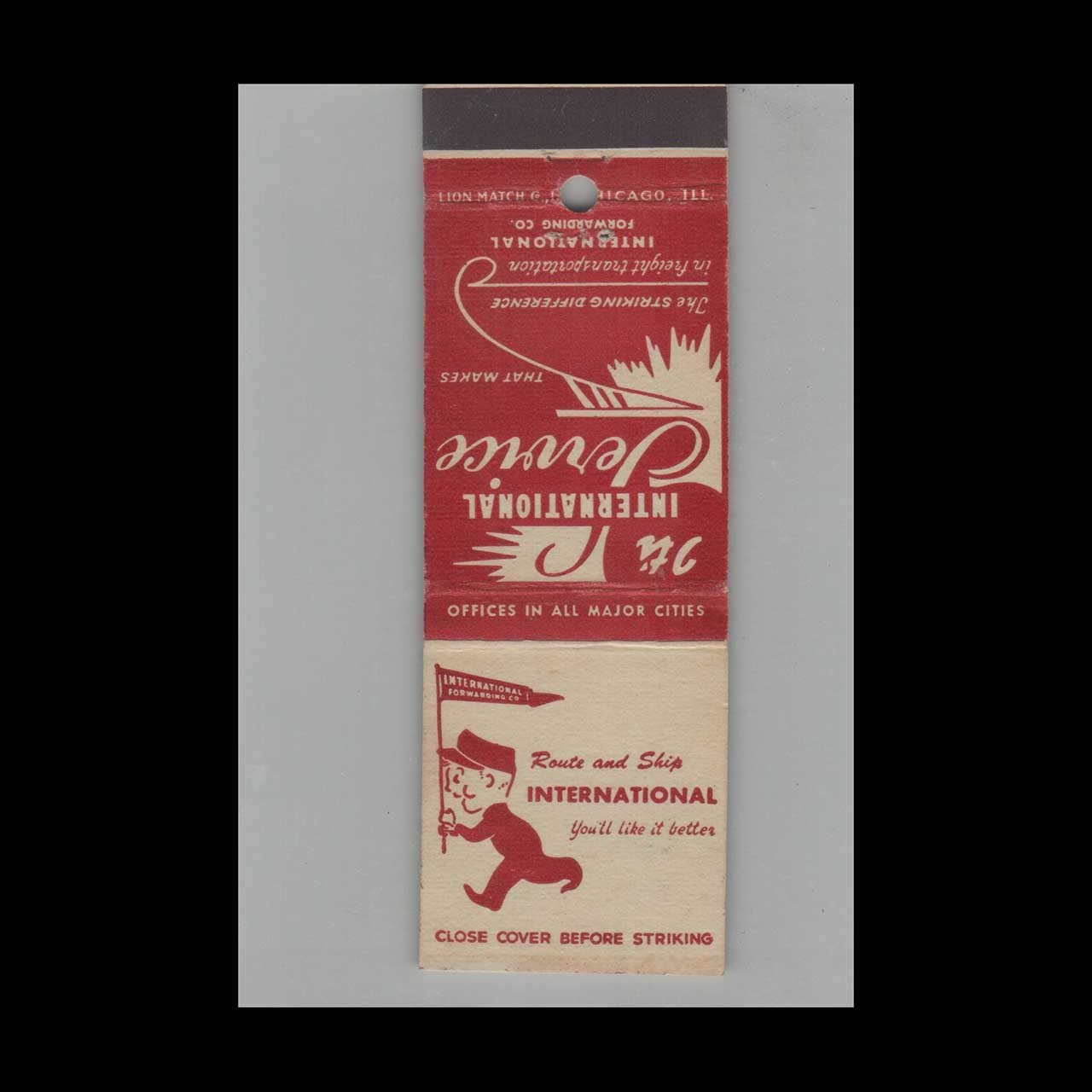 Matchbook Cover International Freight Co Chicago IL