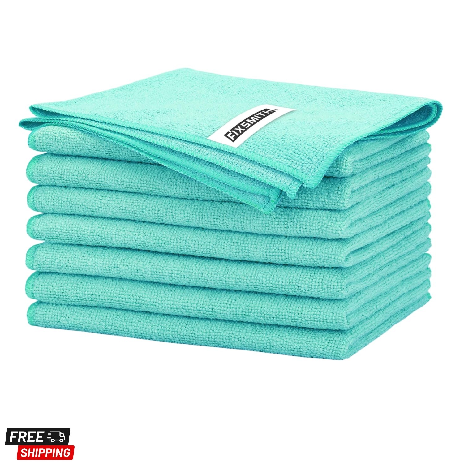 Turquoise Microfiber Cleaning Cloth -Pack of 8, Highly Absorbent Cleaning Rag...
