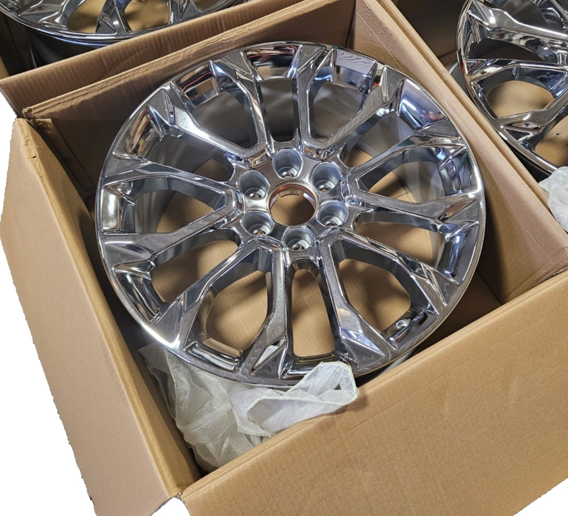 NEW OEM GM 22x9 '00-'26 GMC Sierra 1500 Yukon CHEVY Chrome Wheel (1) 84802385