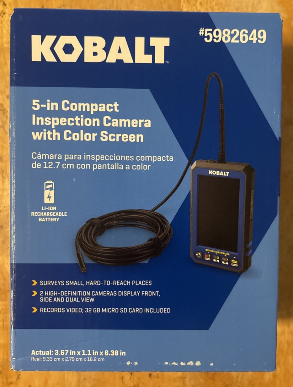 Kobalt 5" Compact Inspection Camera w/ Color Screen (5982649)... FREE S&H!