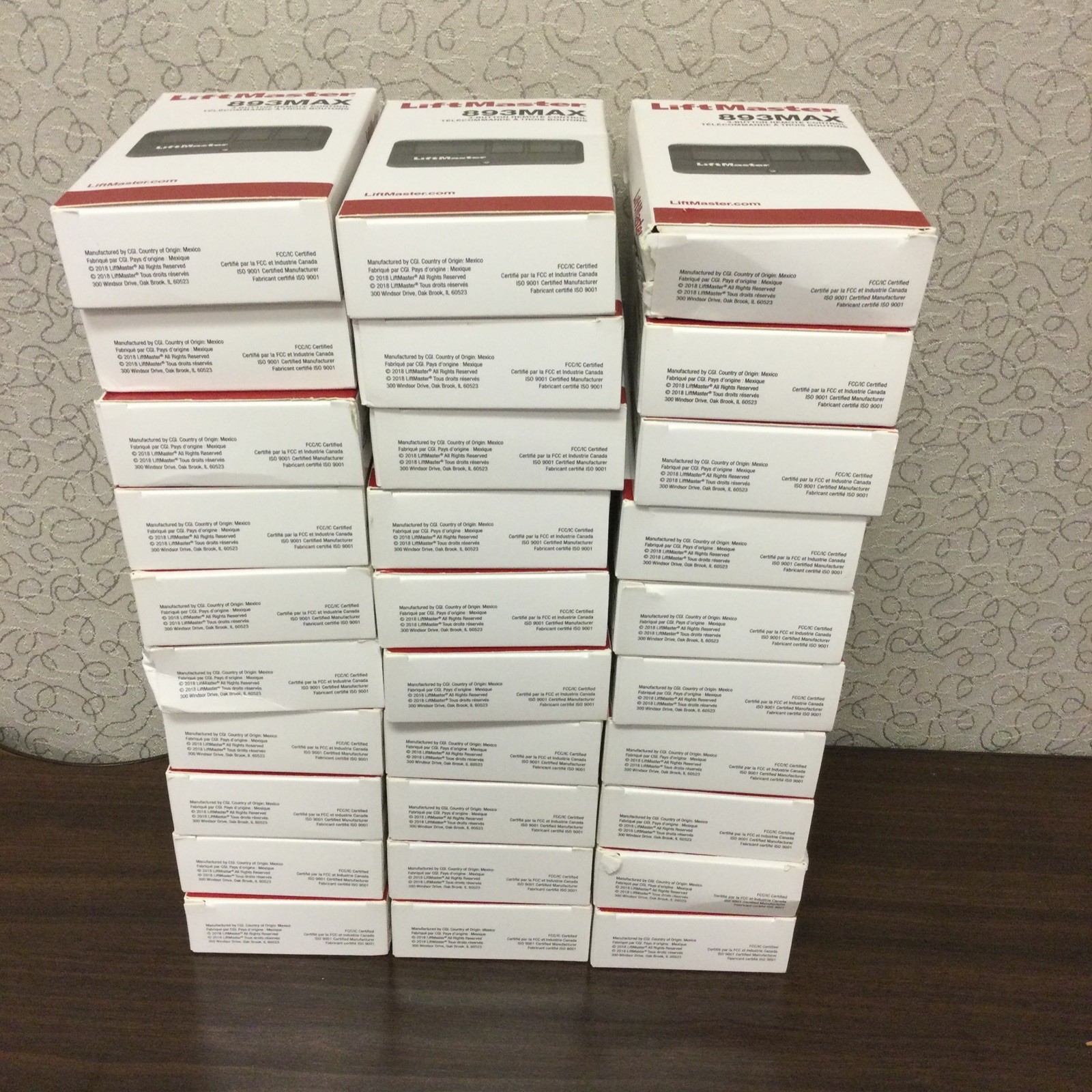 LOT OF 30 LiftMaster 893MAX Garage Door Remote Control Black 3 Button Universal