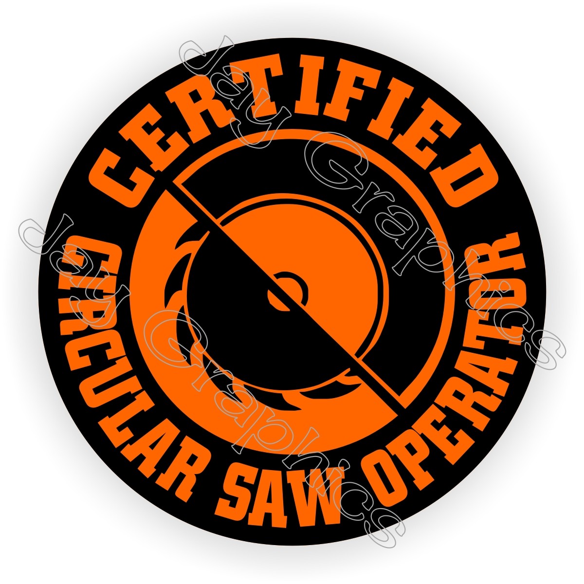 Circular Saw Operator Funny Hard Hat Sticker / Helmet Decal Safety Laborer Label