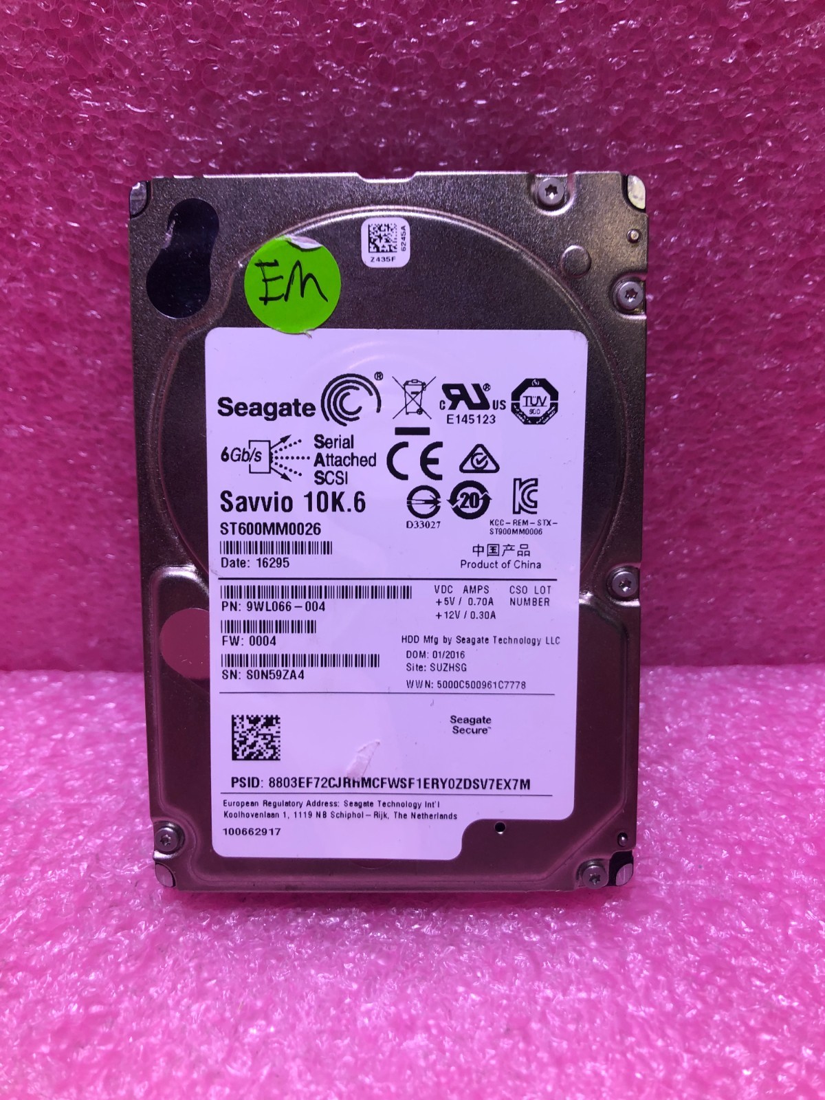 Strong-IT SEAGATE ST600MM0026 600GB 10K 6G 2.5INCH SAS HDD