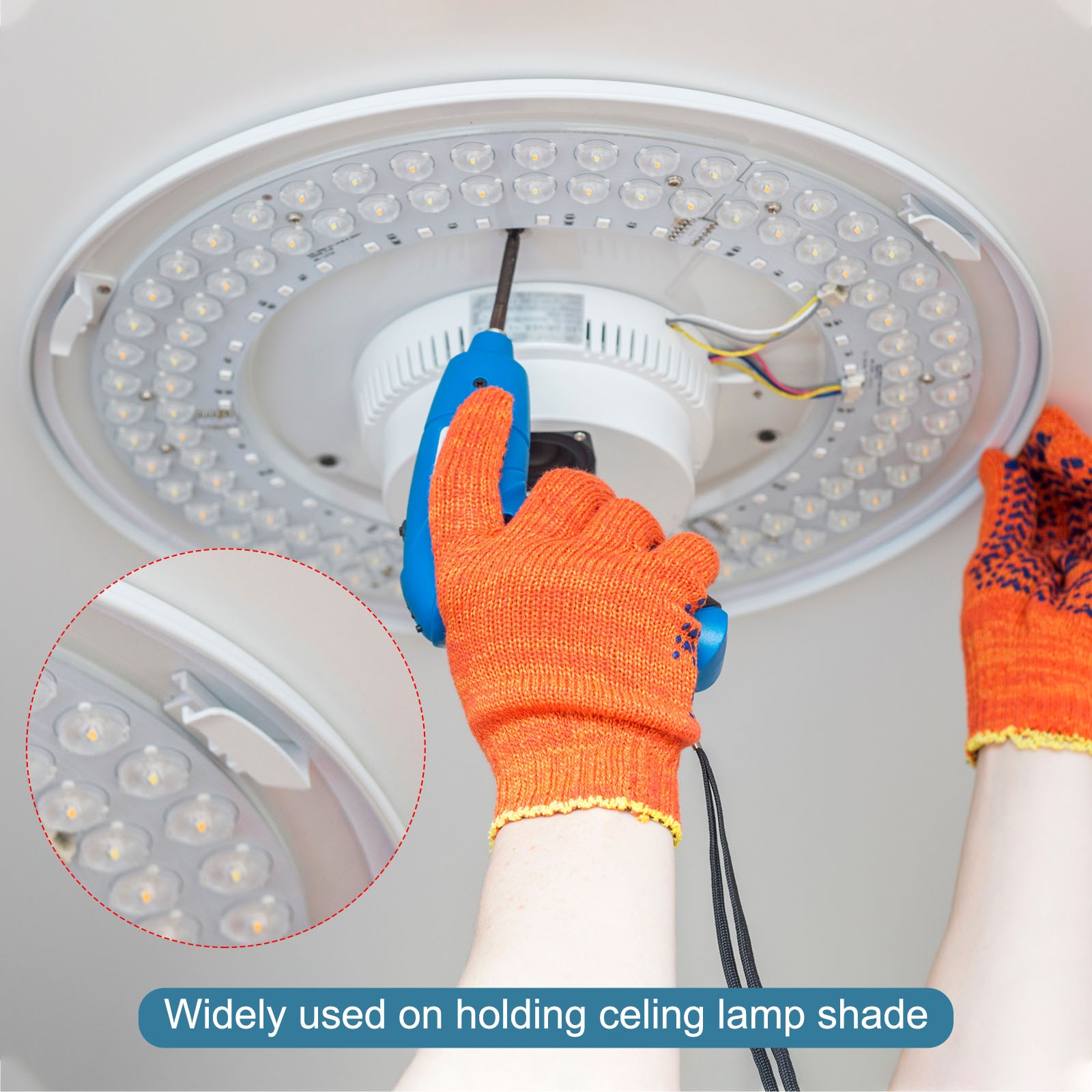 6Pair 3.5mm ABS Plastic Ceiling Lampshade Clips Fixed Buckle White