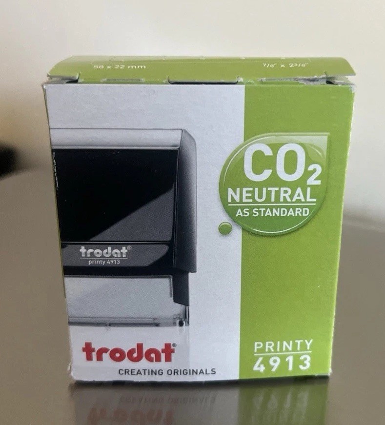 Trodat Inking Rubber Stamp Printy 4913 Self  - Black - New in Box
