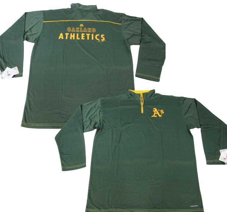 Oakland A's Athletics Mens Sizes  3XL-4XL-Tall Polyester 1/4 Zip Majestic Shirt