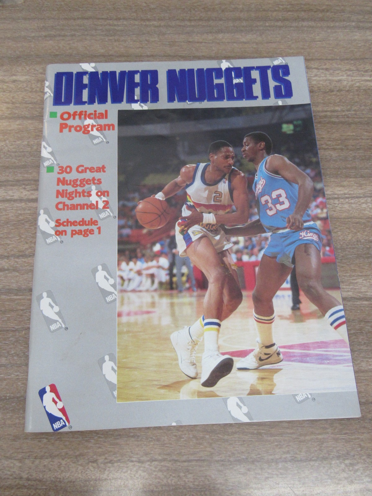 1987-88 Denver Nuggets vs. Los Angeles Lakers Program 2/11/88 Alex English