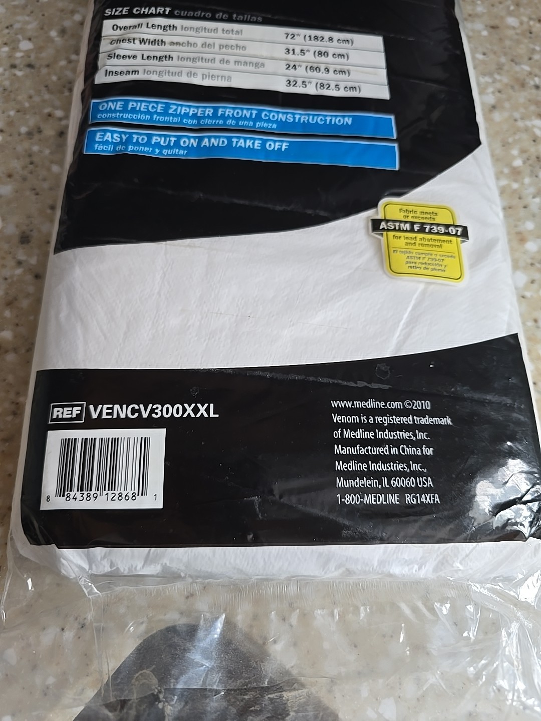 Venom Heavy Duty Disposable Coverall Cover All Painting Hooded Jumpsuit 2XL