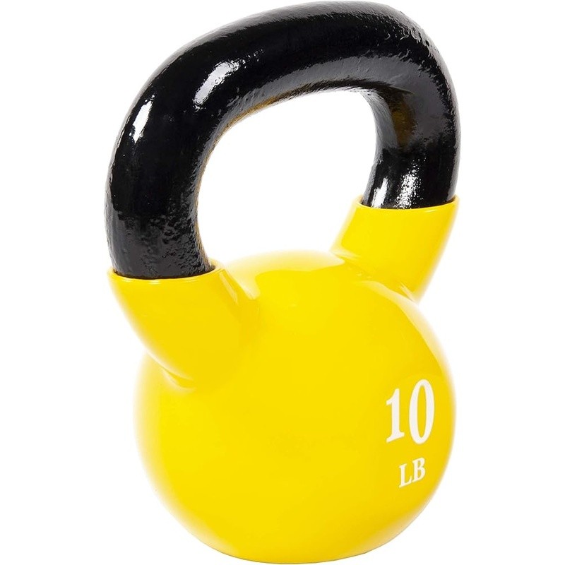 Durable 10lb Cast Iron Kettlebell W/ Non Slip Handle Strength Training New