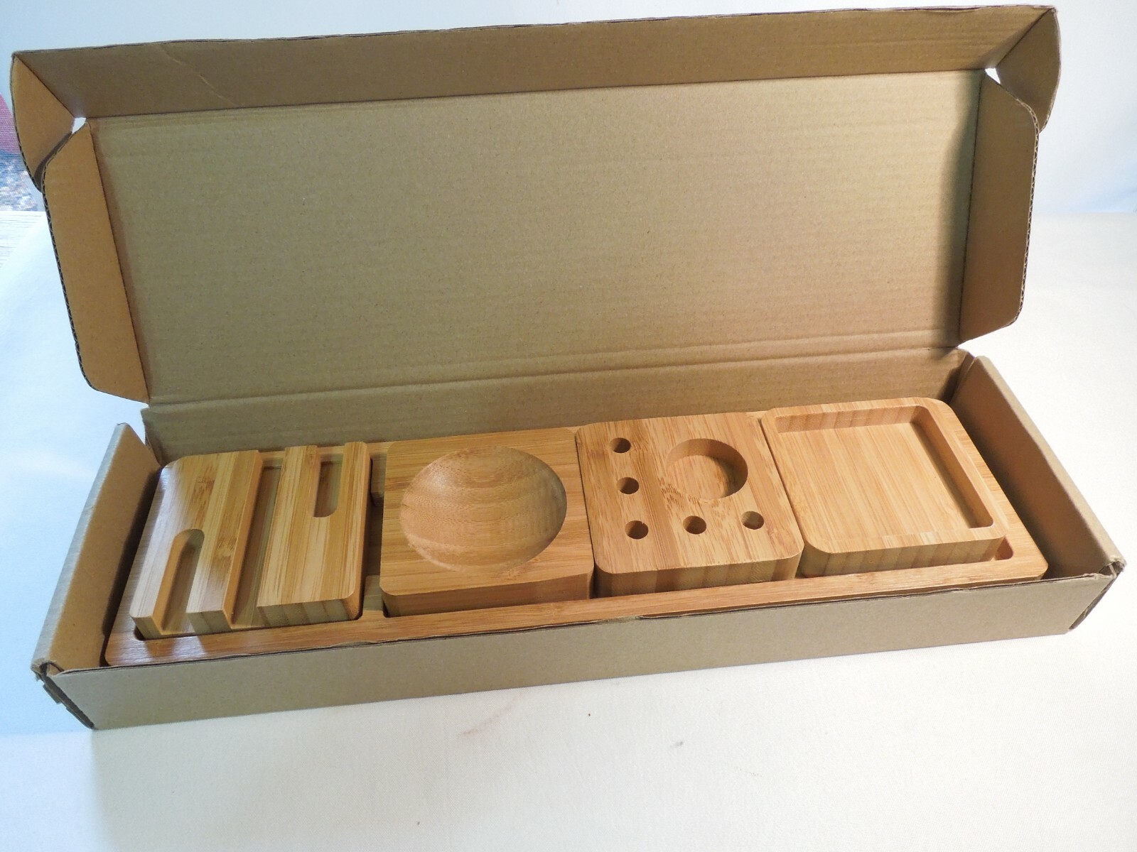 Bamboo Desktop Organizer for Home & Office 5 Pieces New in Box