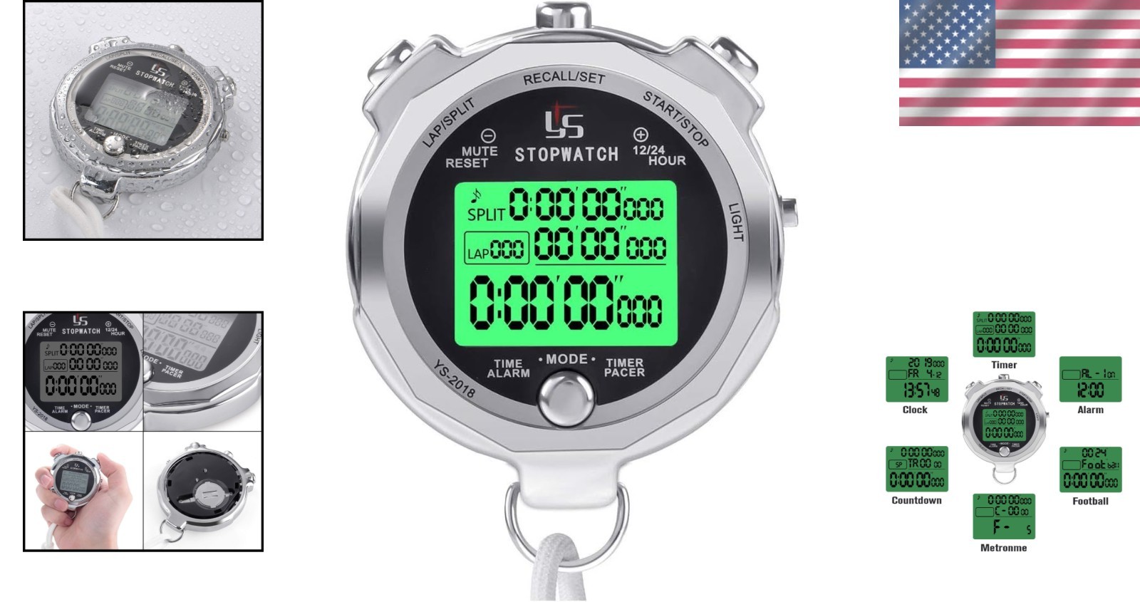Rainproof Digital Timer for Sports Stopwatch Competition