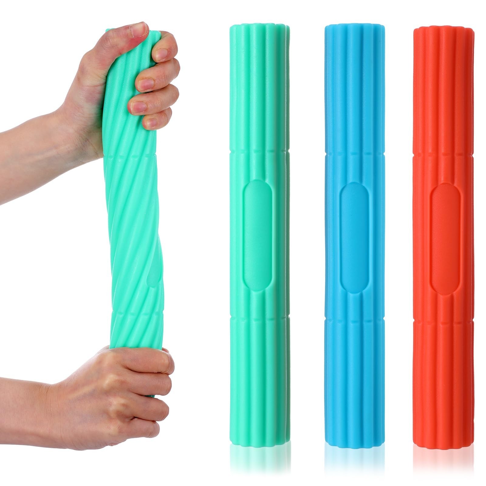 3 Pcs Twist Hand Exerciser Bars for Physical Therapy - Relieves Tendonitis Pa...