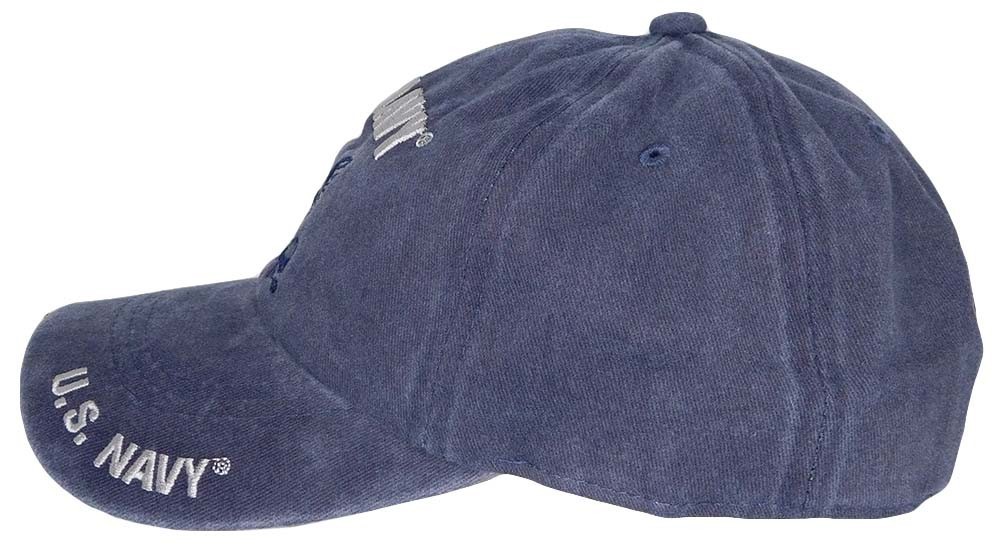 U.S. Navy Eagle Emblem Blue Cotton Adjustable Embroidered Cap Hat - Licensed