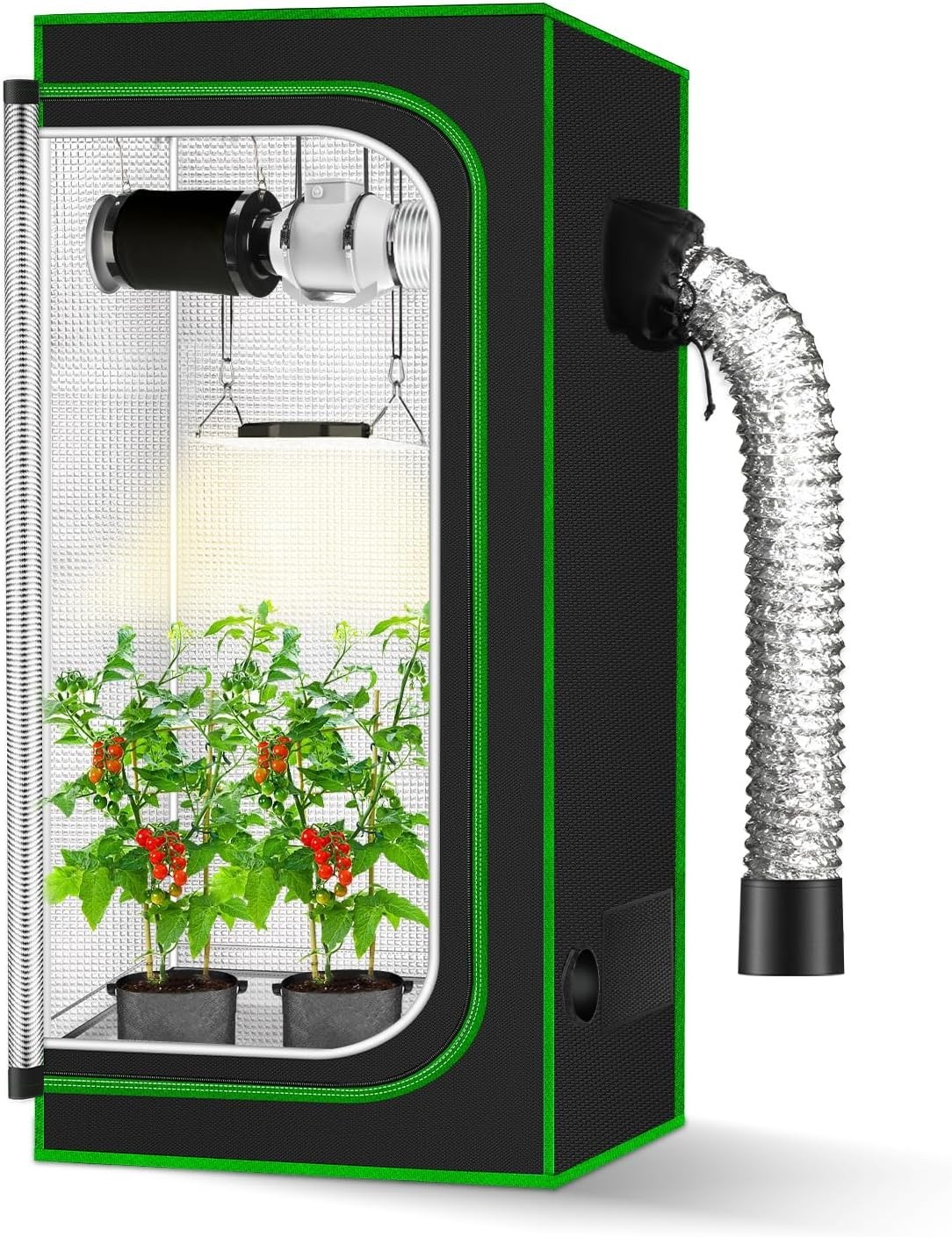 High Reflective 2x2 Grow Tent - Durable Canvas with Easy Observation Access