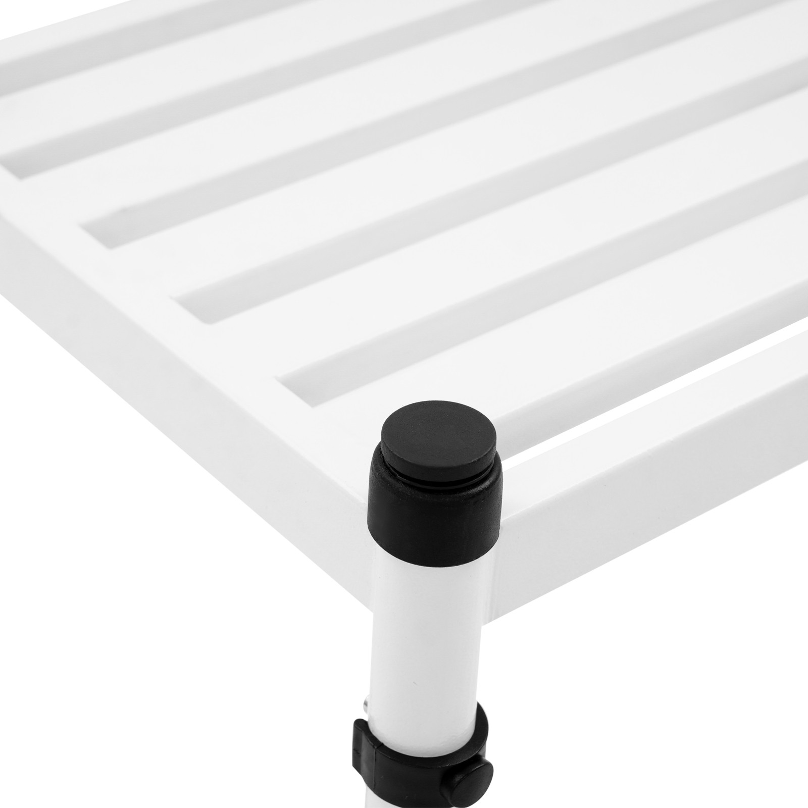 White Floor Standing Step Stool Adult Ramp with Handrail Metal Stepping Stool