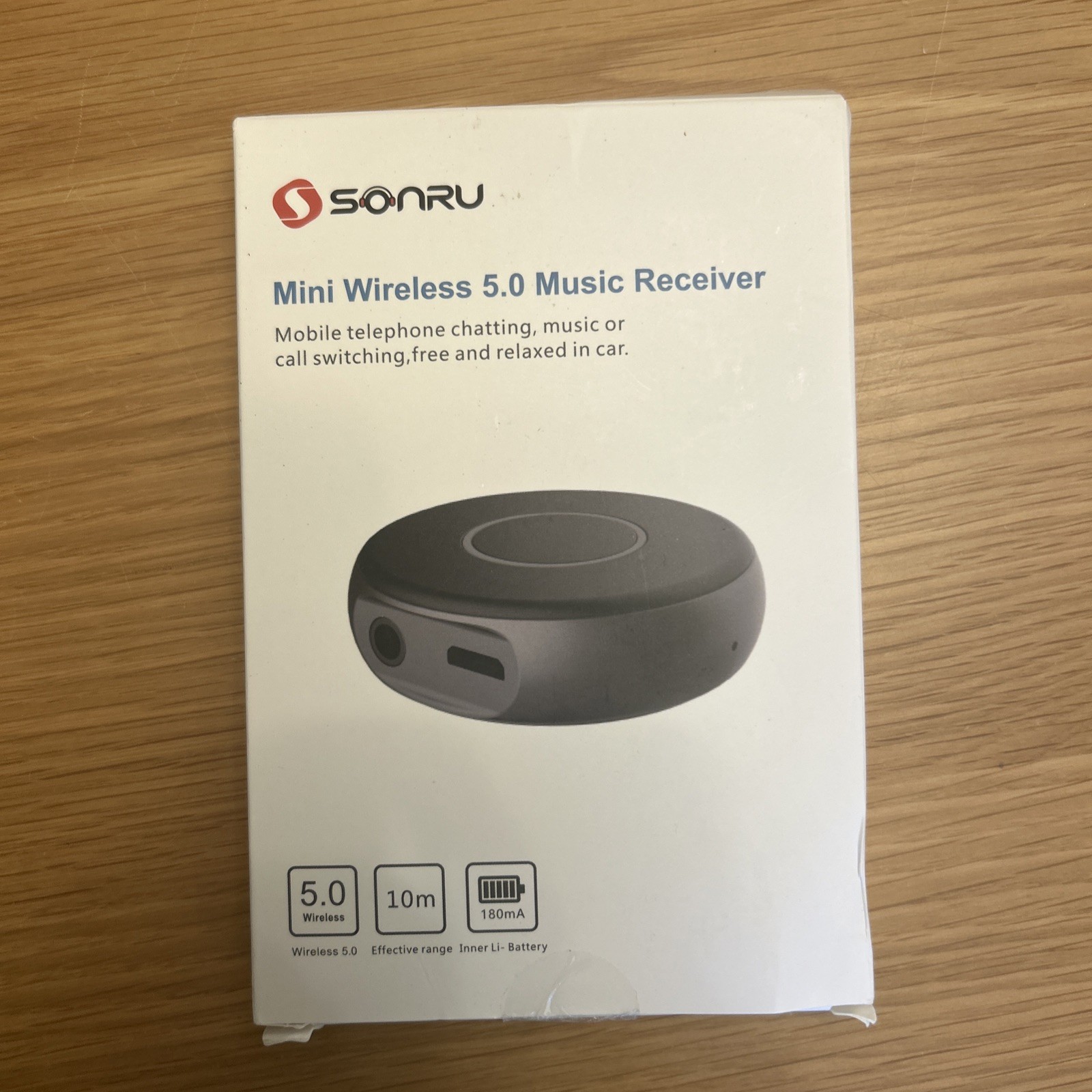 SONRU Bluetooth Aux Adapter for Car, Wireless Audio Receiver, Portable
