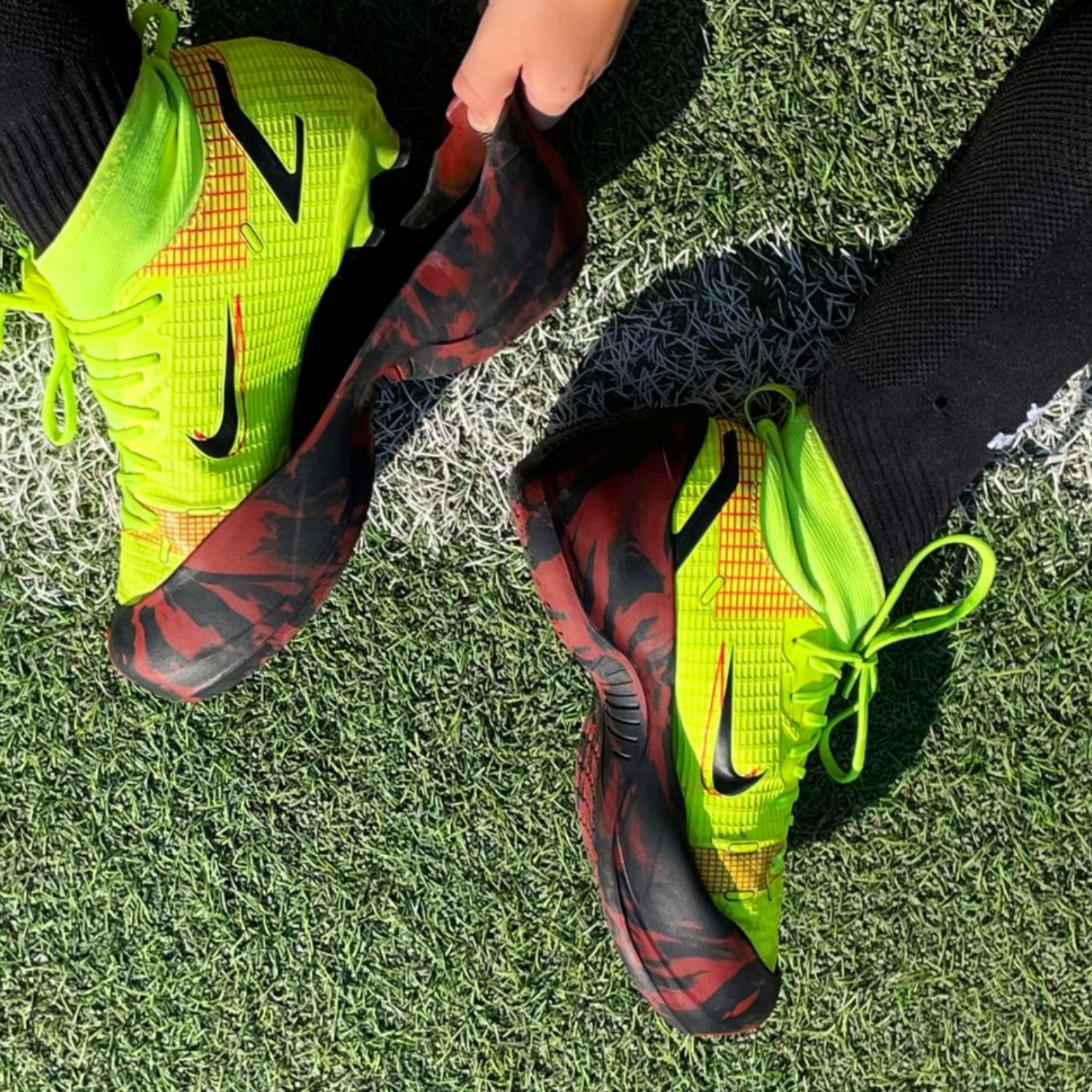 Cleatskins Diablo - RED and BLACK Sports Cleat Covers Soccer 1 pair XXS - XL
