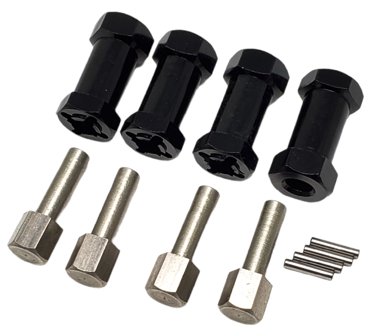 NEW NHX RC Wheel Hex Adaptor Extensions 12x25mm Black (4pc)
