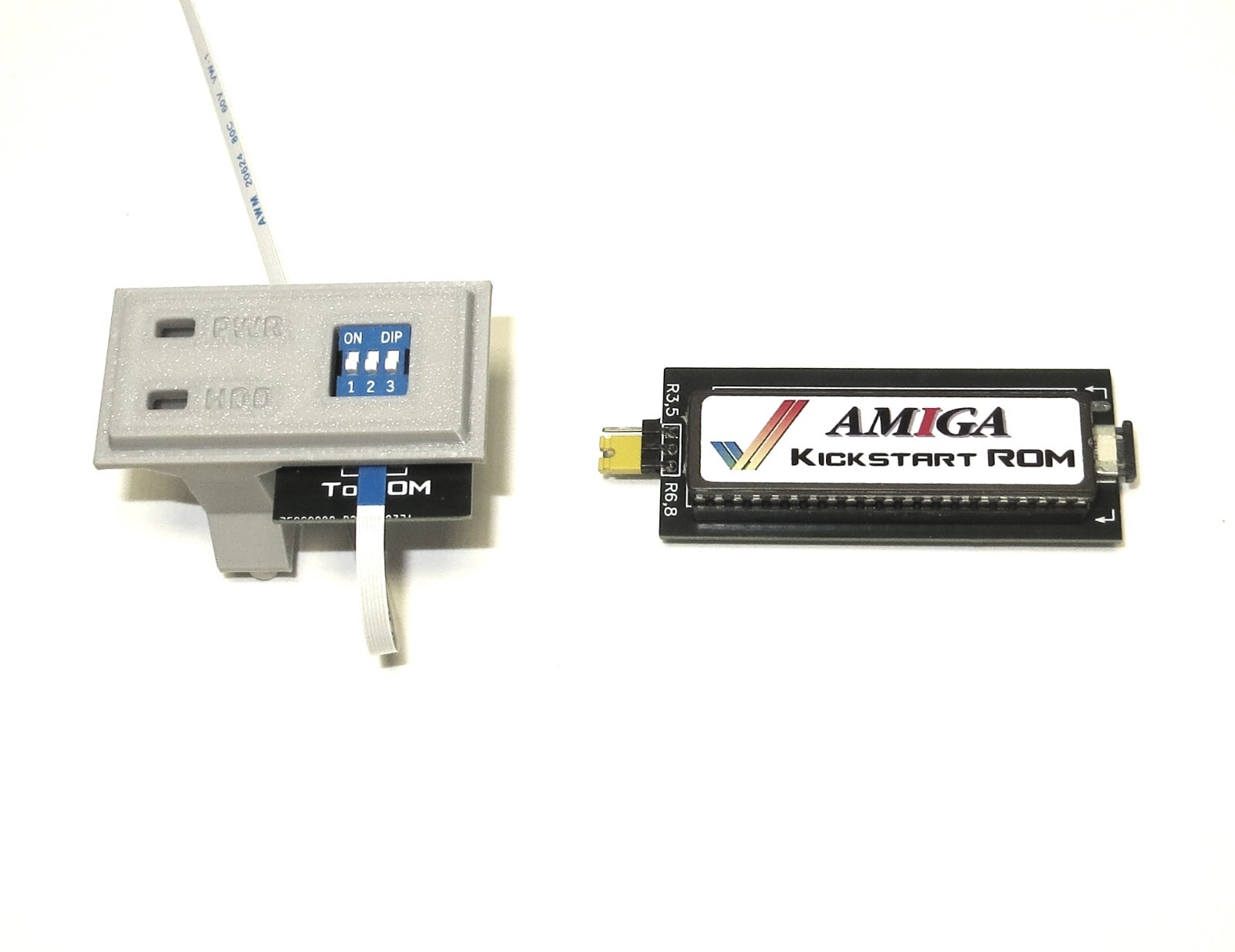 Amiga A2000 kickstart switcher adapter + 8 kickstarts in one ! (including panel)