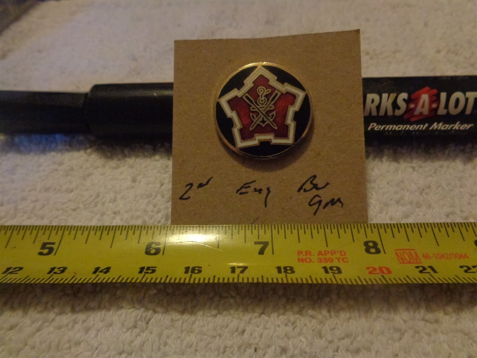 2nd Engineer Battalion 9M Unit Crest, DI, DUI (DRAW#B18)