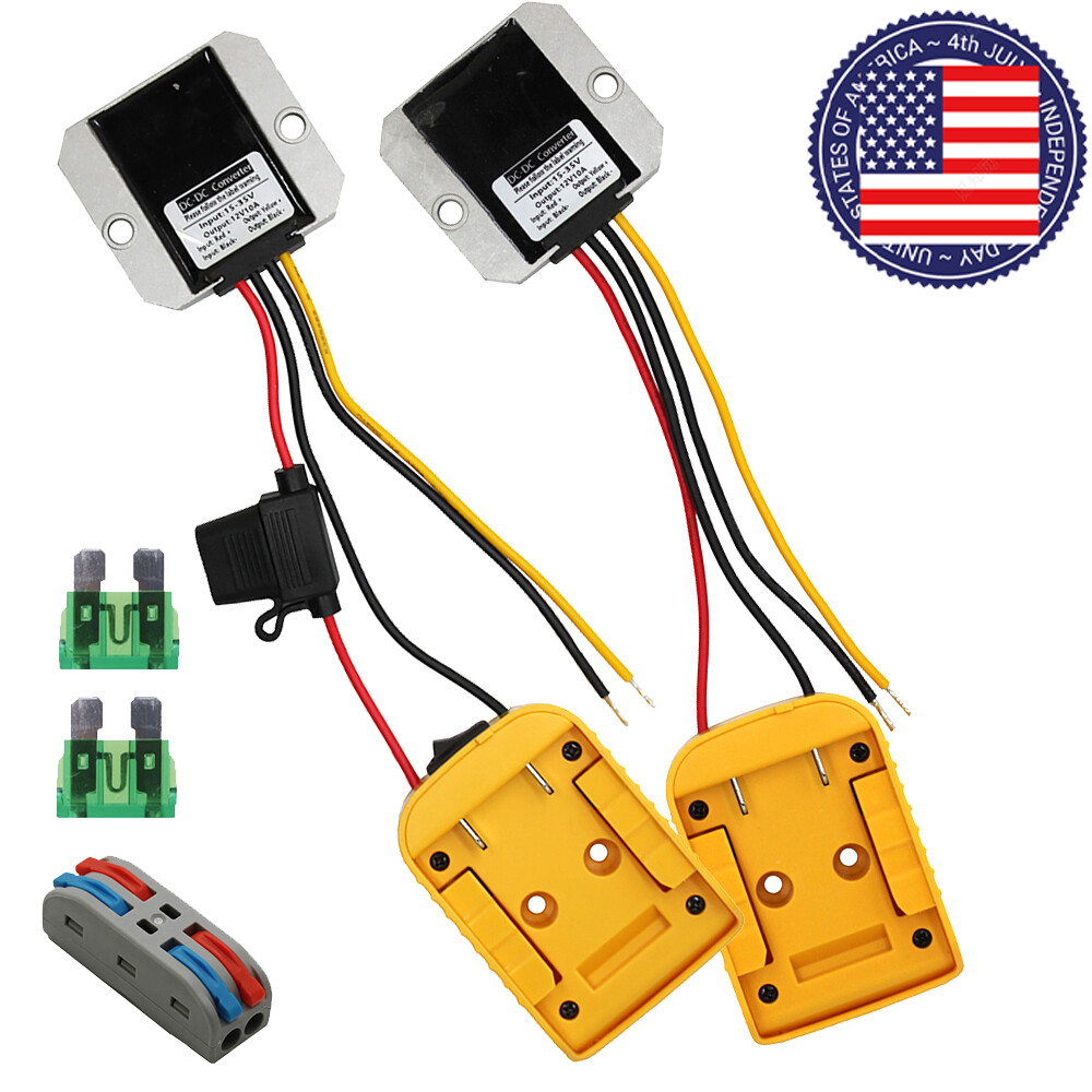 DIY Adapter Power Wheel Output 12V 10A COMPATIBLE WITH Dewalt 18V 20V Battery