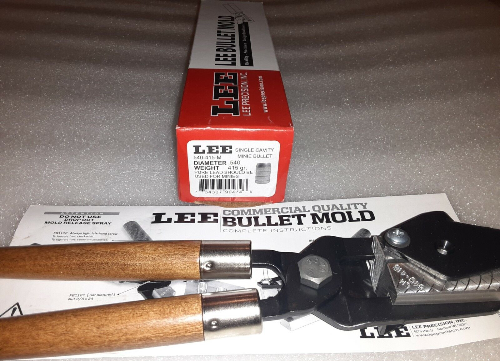 Lee 1-Cavity Improved Minie Ball Bullet Mold 540-415M (540 Diameter) 415 Grain