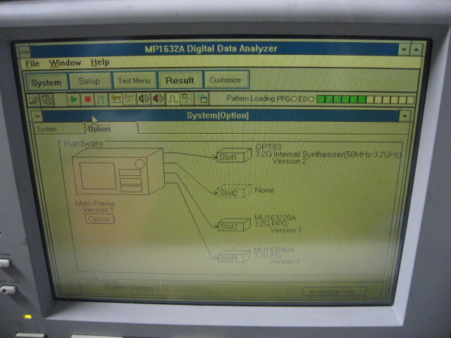 Anritsu MP1632A DATA Analyzer & Pattern generator MU163220 & 3.2GHz Synthesizer