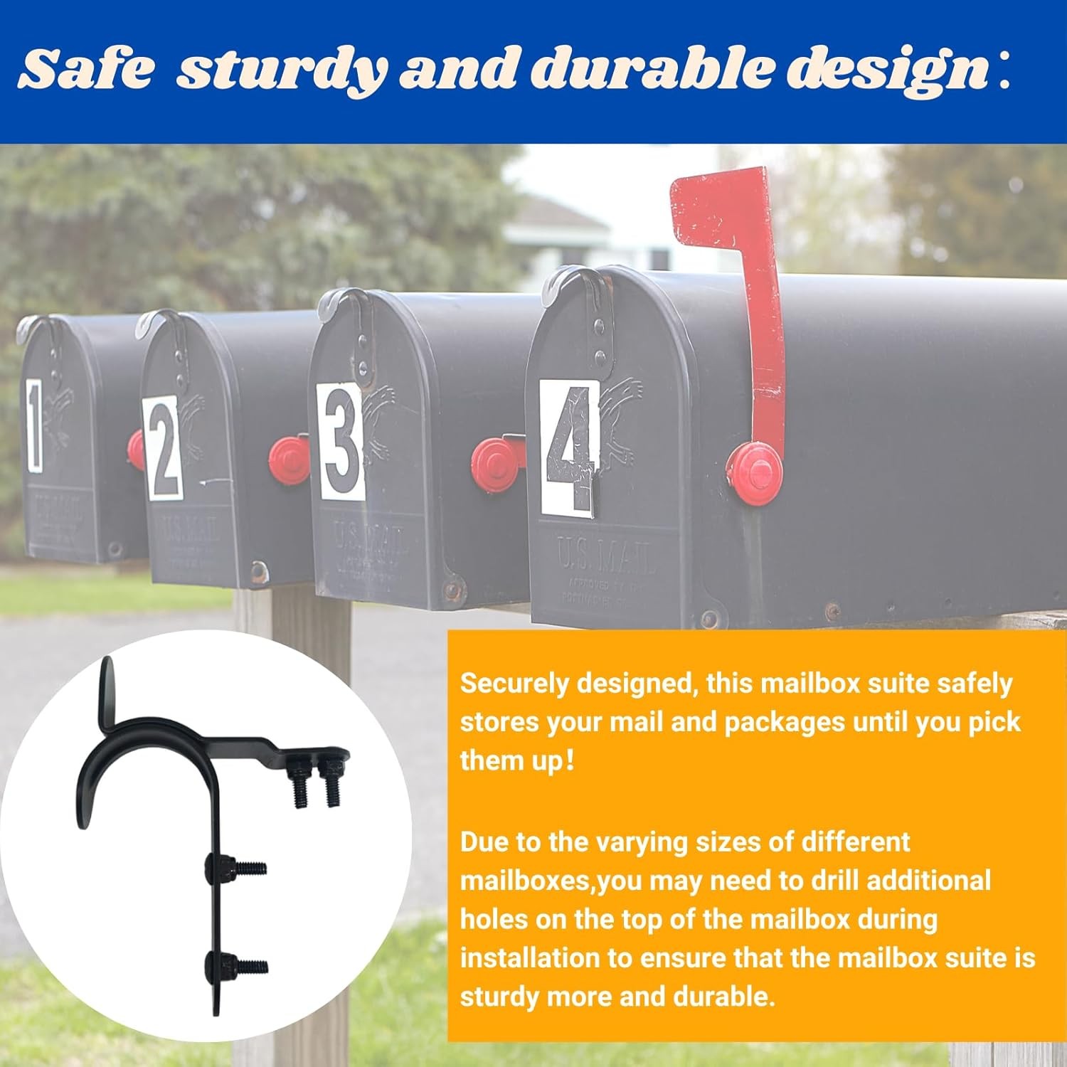 Mailbox Latch and Handle Kit, Thickened Mailbox Latch Replacement Set Easy Insta