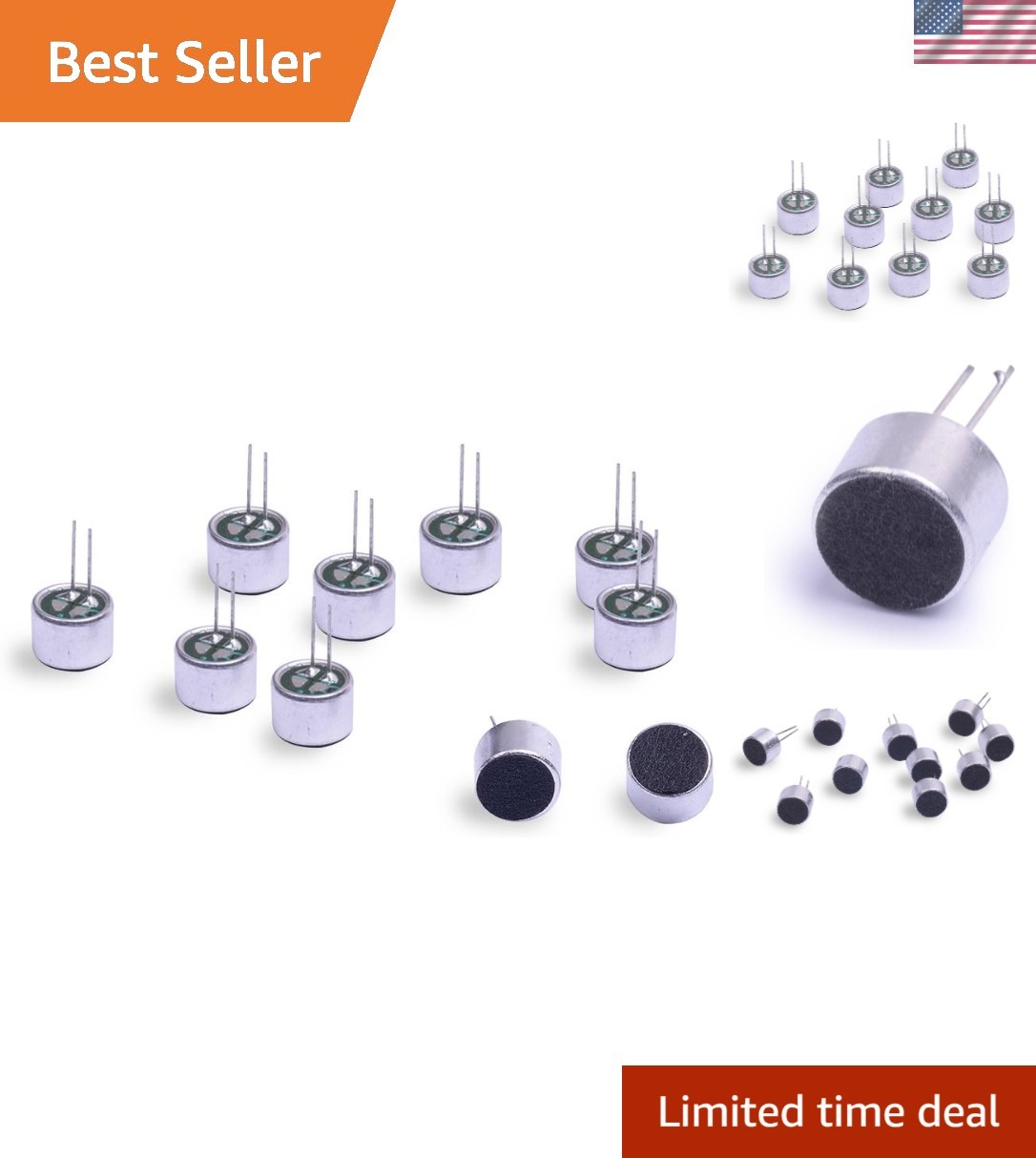 10Pcs Mini Cylindrical Electret Condenser Microphone for Arduino & Streaming