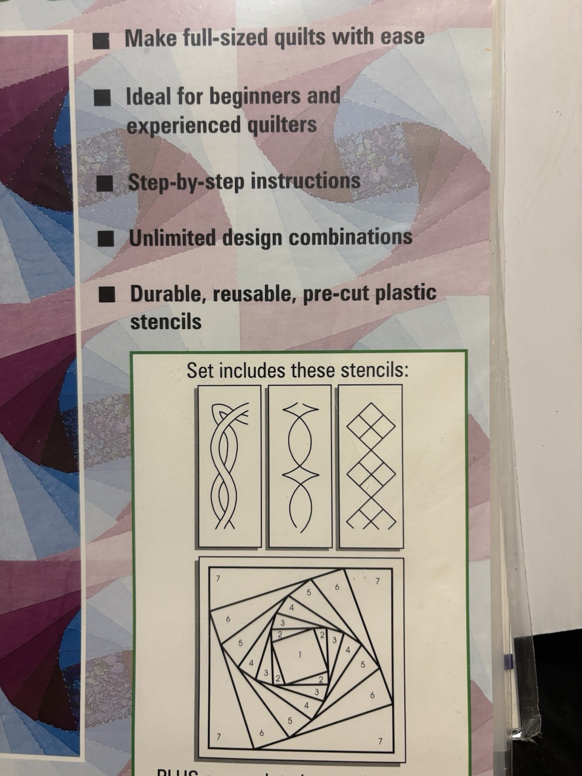 Fiskars Foundations Tilted Squares #8443 Complete Quilt Stencil Set FREE SHIP