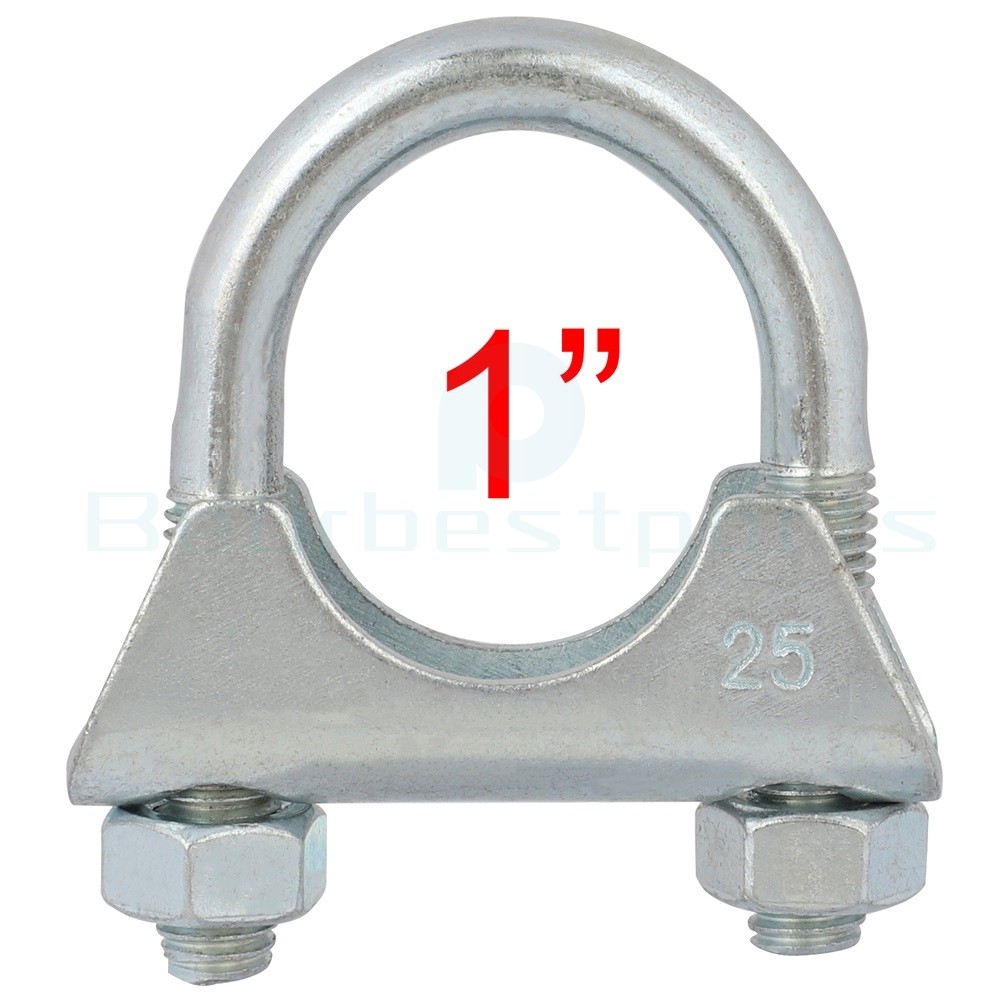 1" Air Tube U-Bolt Uclamp Saddle Clamp Zinc Plated Rod Muffler Exhaust Pipe