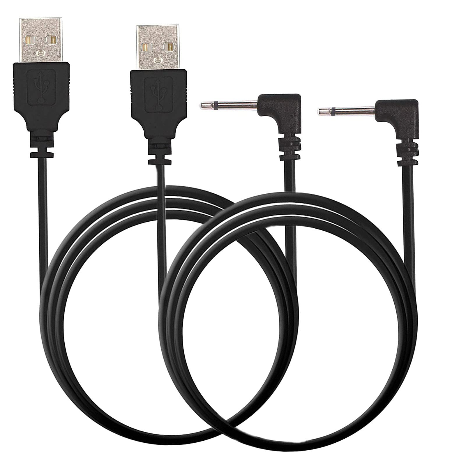 Lush 2 Charging Cable USB DC 2.5Mm Charger Cord Black 2 Pack Black New