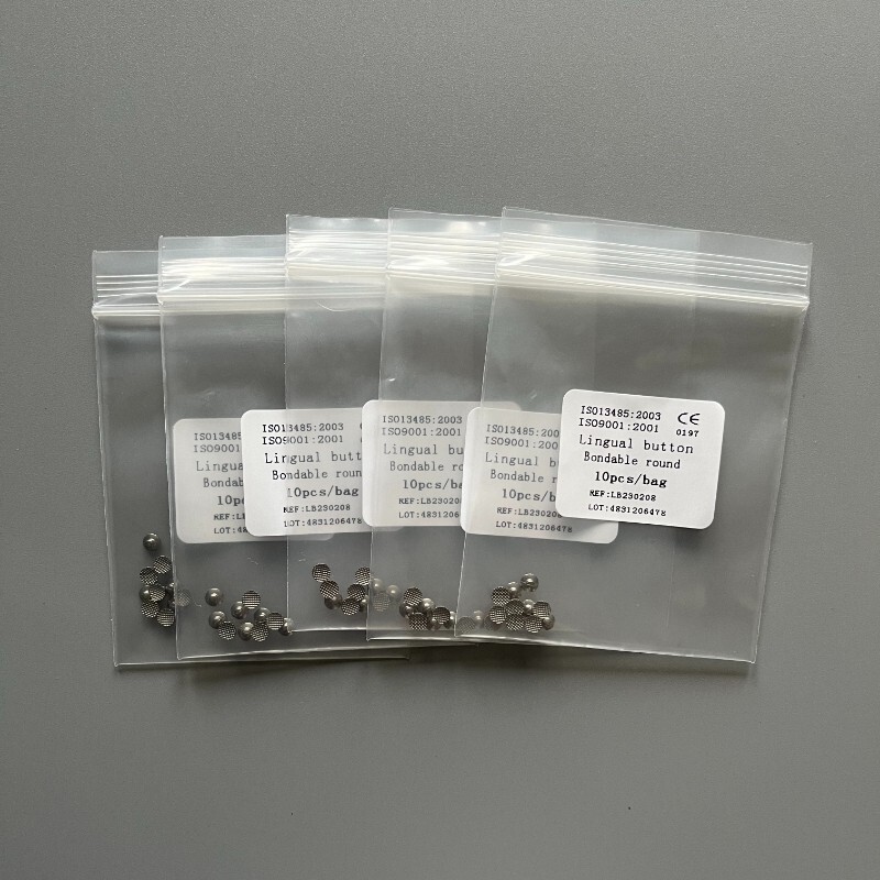 20 Pcs Dental Lingual Buttons Orthodontic Bondable Round/Rectangular Mesh Base