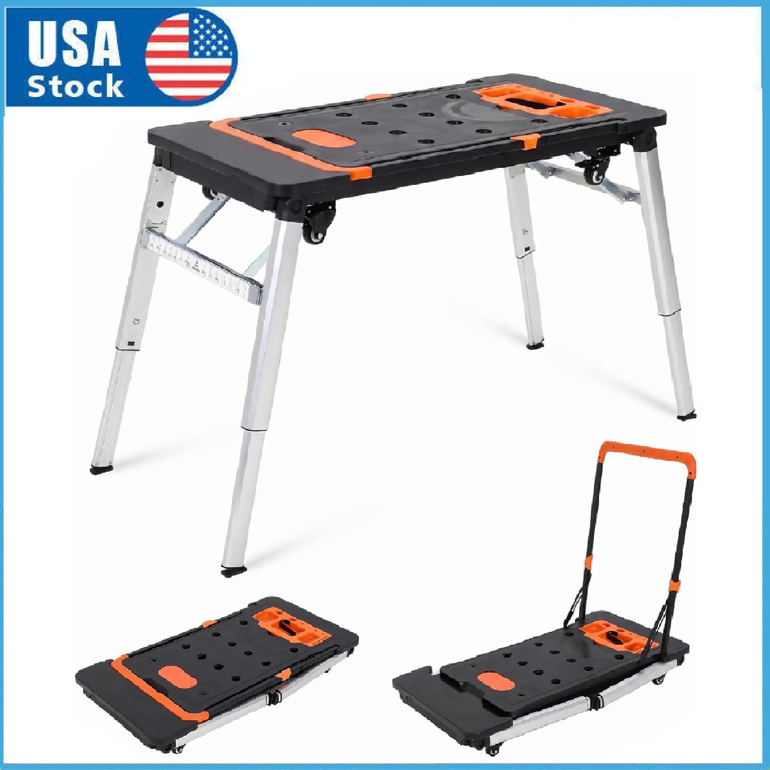 7-in-1 Portable Workstation, Work Table Folding Workbench ,Low Work Platform DIY