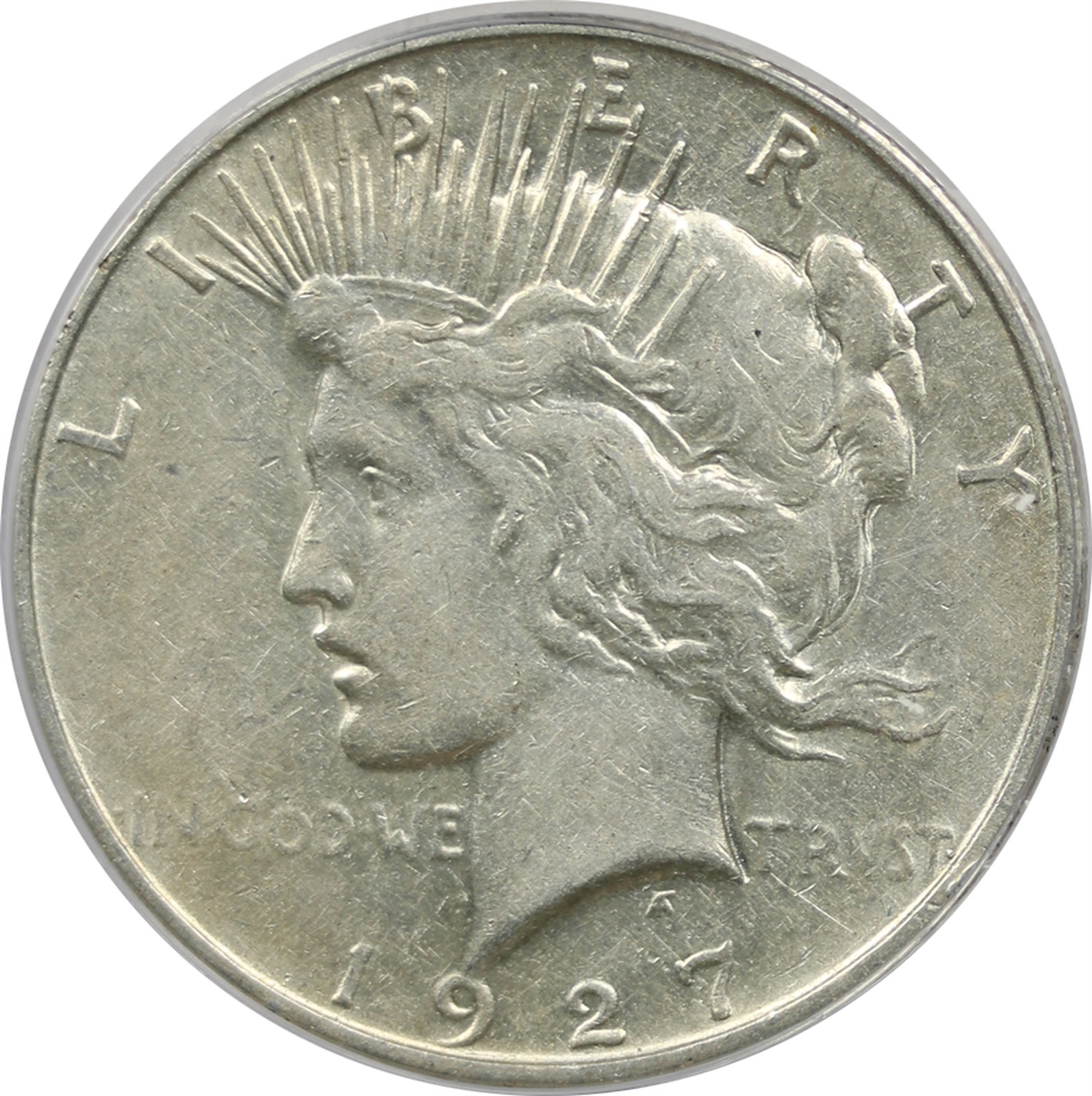 1927-D $1 ANACS AU 53 Details (Cleaned) Peace Silver Dollar