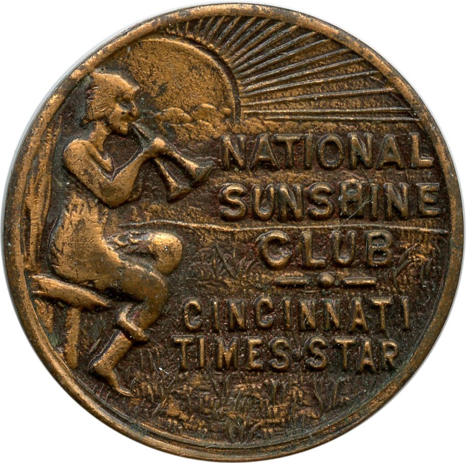 National Sunshine Club Cincinnati Times Star Ohio Newspaper Lapel Pinback Broken