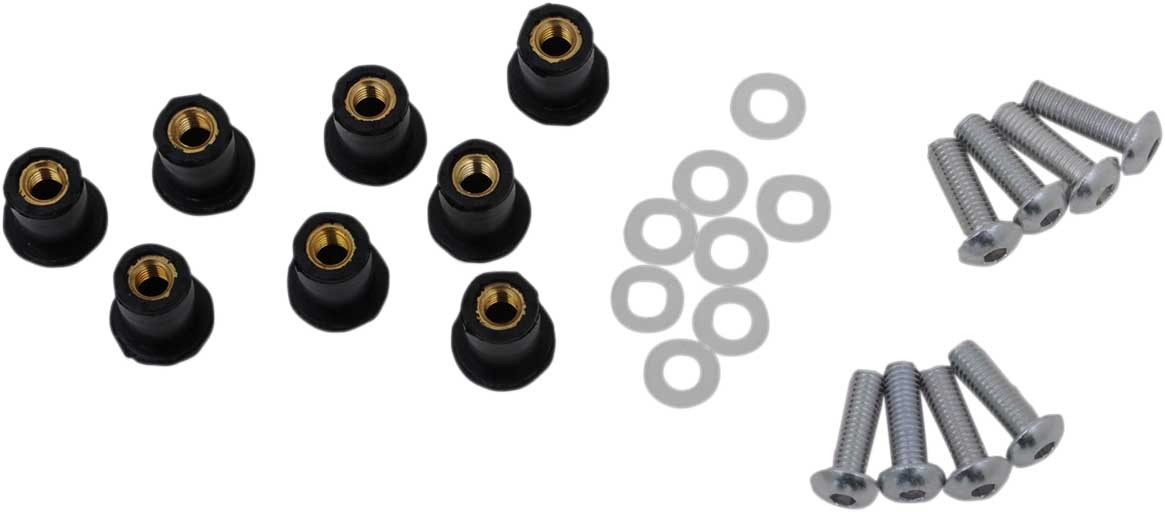 PUIG Windscreen Well Screw Kit - Silver - 0957P