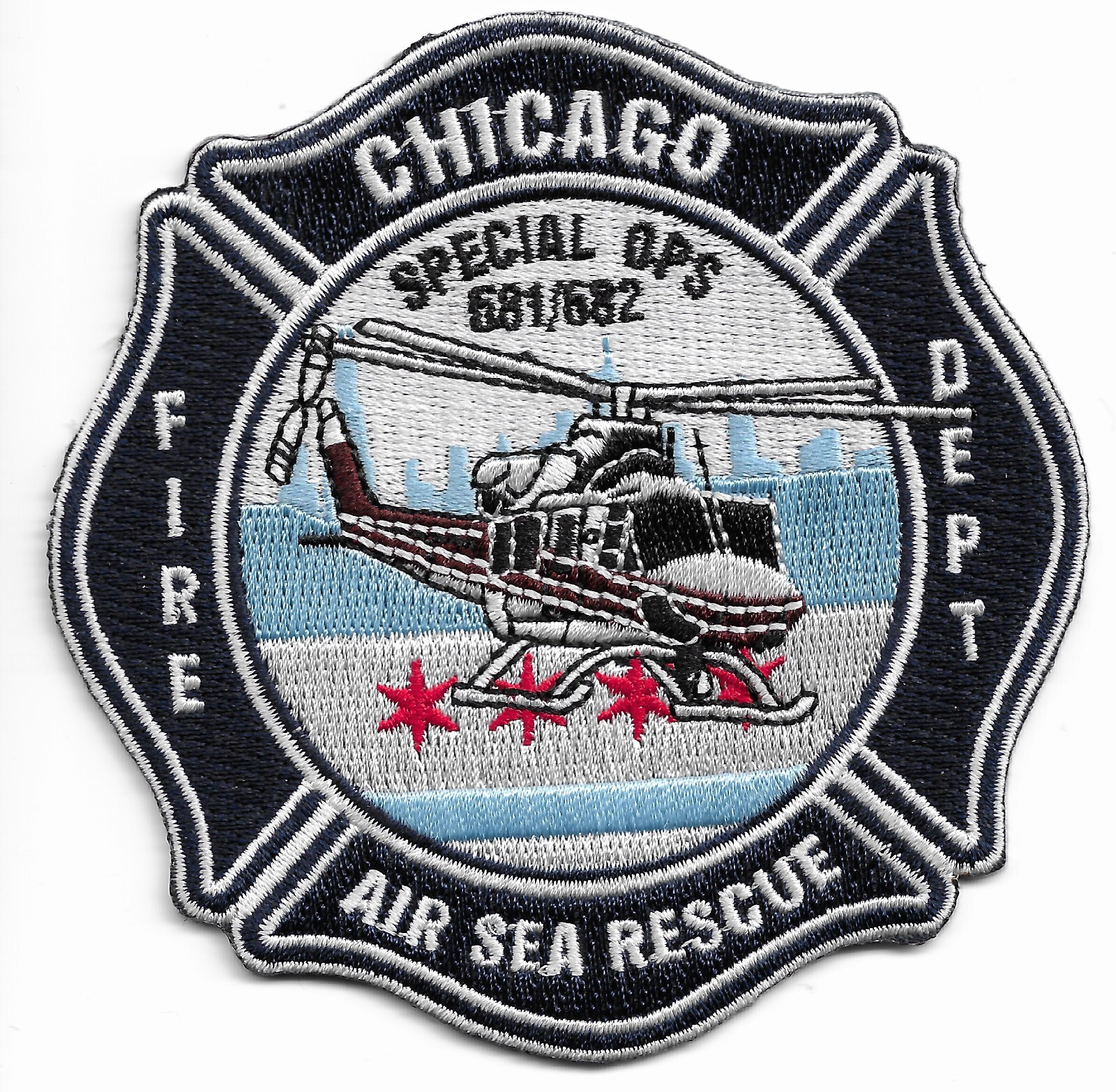 *NEW* Chicago  Air - Sea Rescue / Special Ops. 681-682, IL. (4" X 4") fire patch