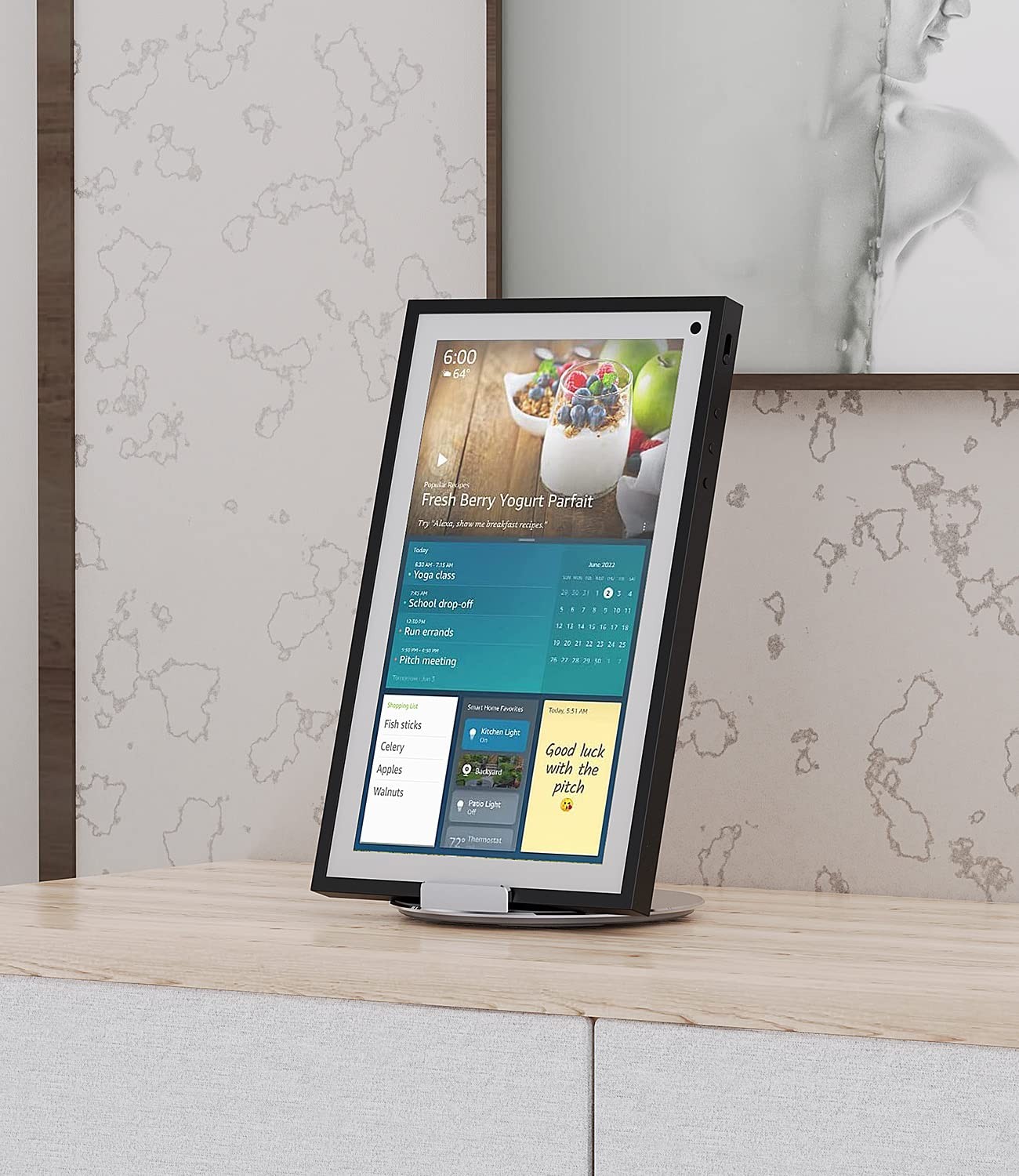 Stand Compatible with Echo Show 15/21, Adjustable Foldable with 360 Degree Ro...