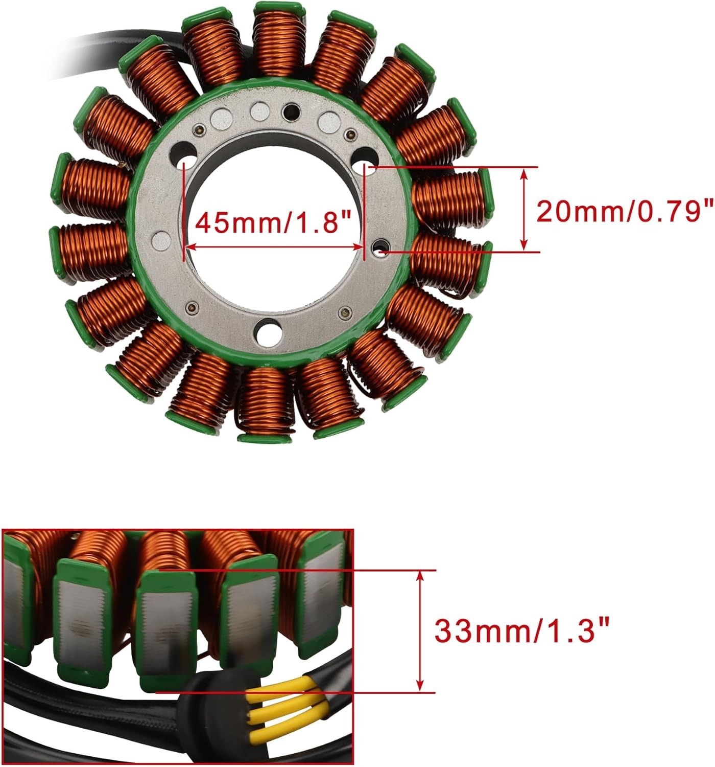 18 Coil 3-Wire Magneto Stator for Odes 800 Dominator Assailant D2 D4 X2 X4