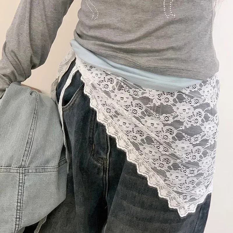 Lace Skirt Fart Curtain Women's Skirt Hair Towel Triangle Short Skirt Half Skirt