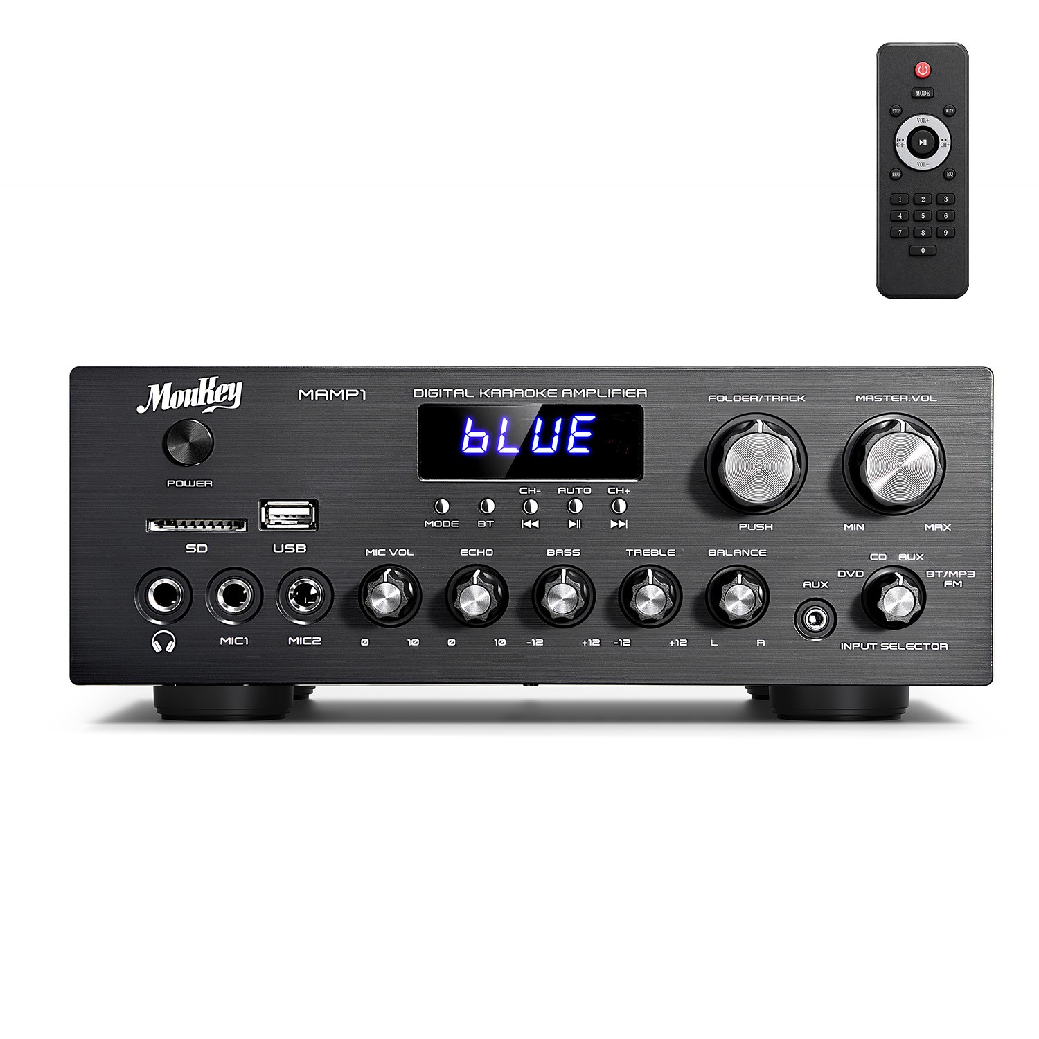 Moukey 400W 2 Channel Audio Power Amplifier Bluetooth Home Stereo Receiver