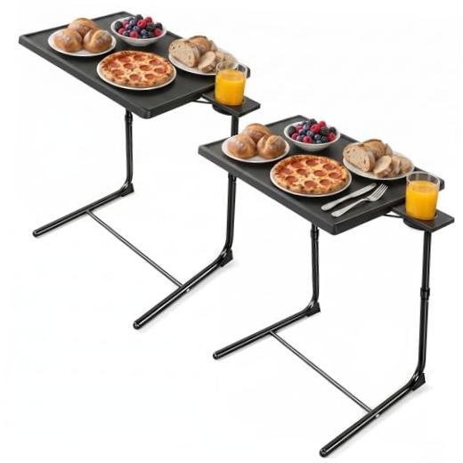 Multifunctional TV Tray Table - 2 Packs Adjustable TV Dinner Tray Tables with