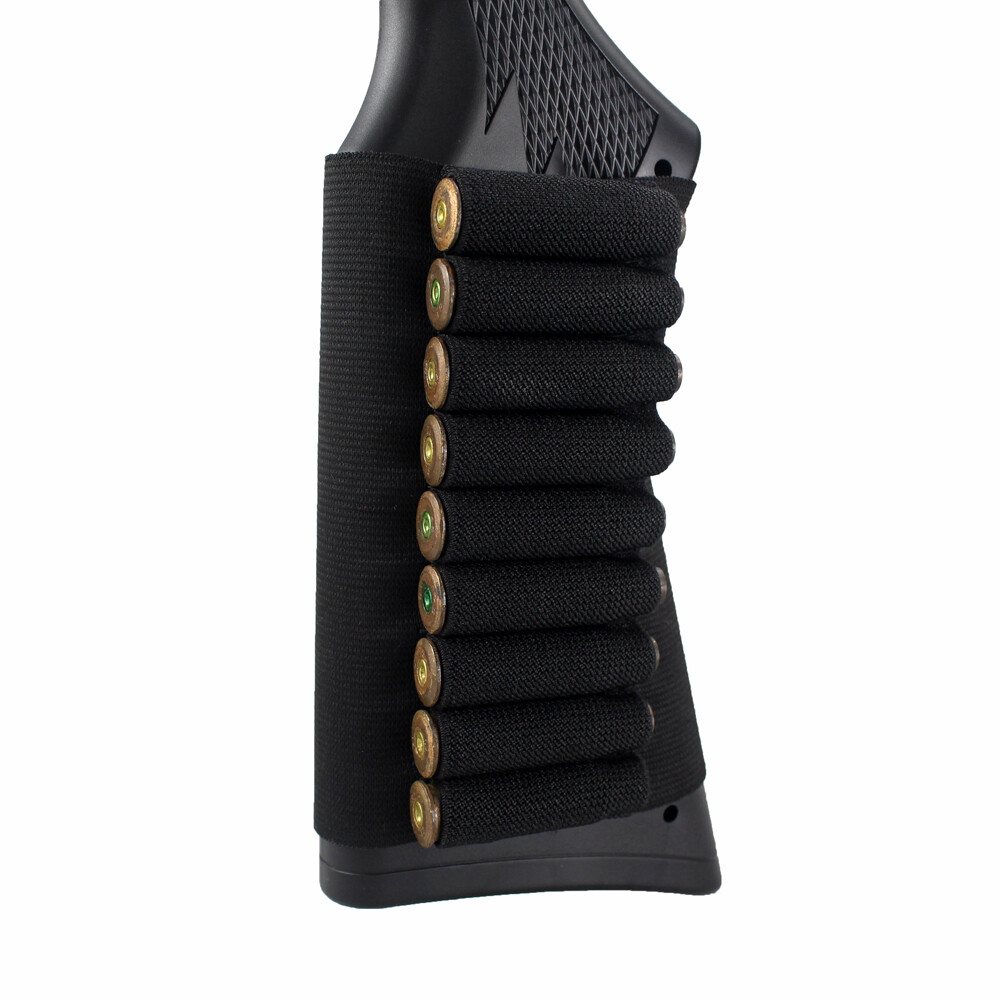 US 9 Rounds Rifle Shell Holder Tactical ButtStock Cartridge Ammo Carrier Pouch