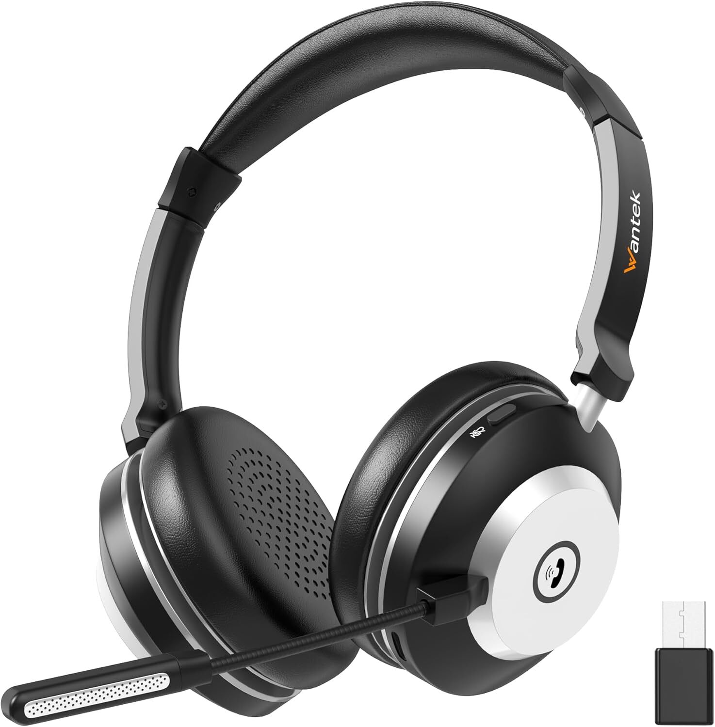 Wantek Bluetooth Headphones with Microphone USB Dongle Wireless Headset for Work