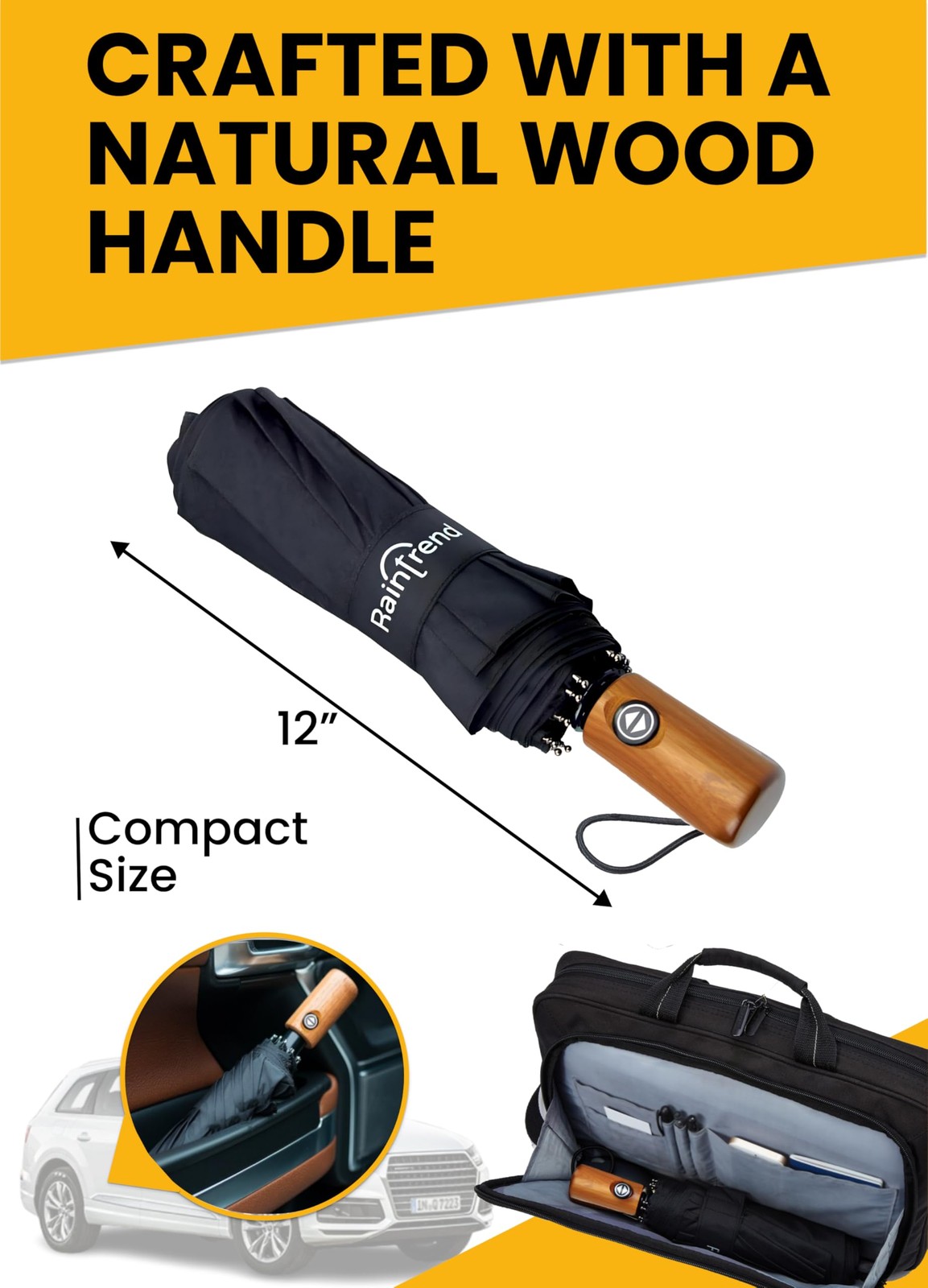Premium Umbrellas for Rain Windproof Travel Automatic Open Close Large Canopy...