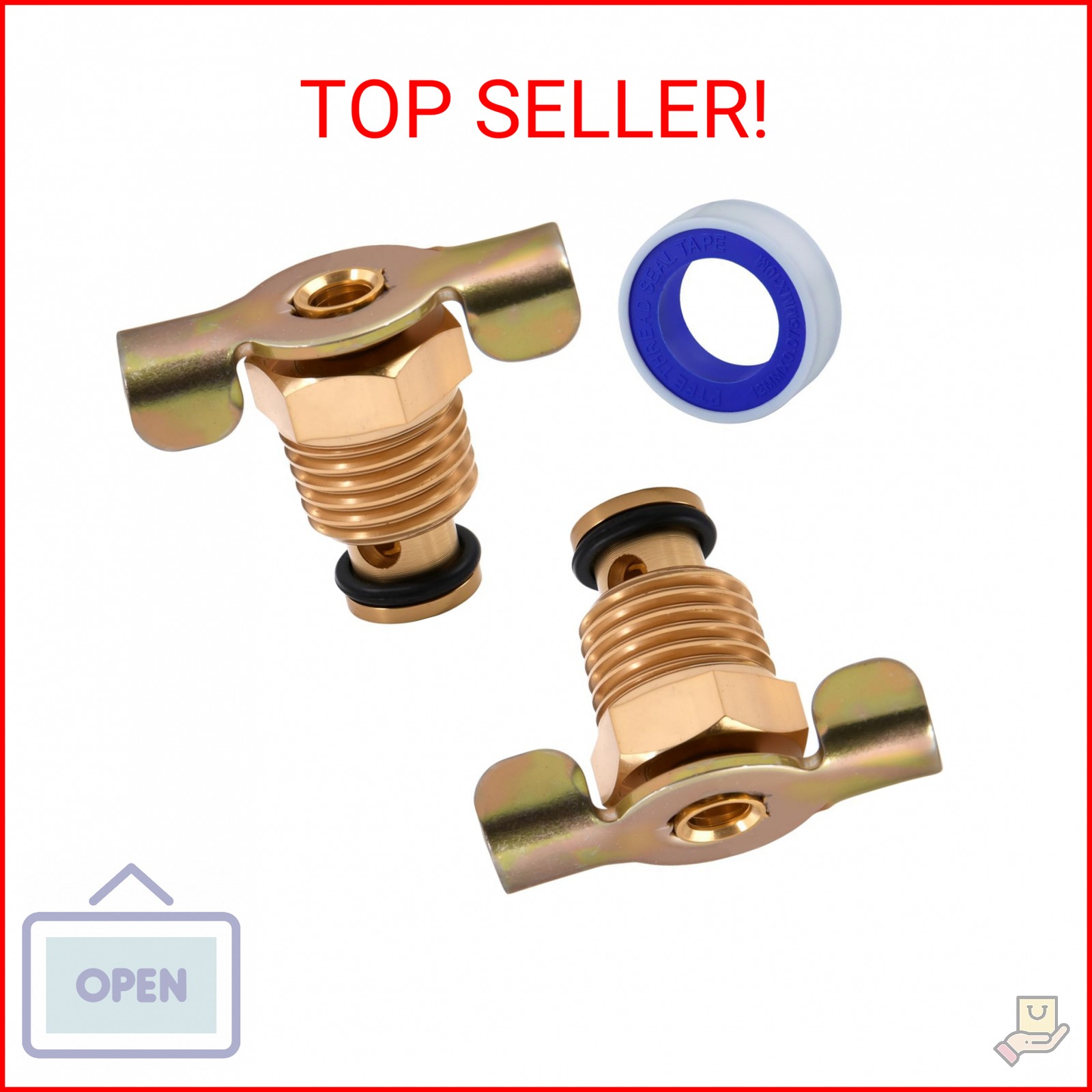 LEONTOOL 1/4" Air Compressor Drain Valve 2Pcs 1/4" NPT Air Hose Fitting with Win